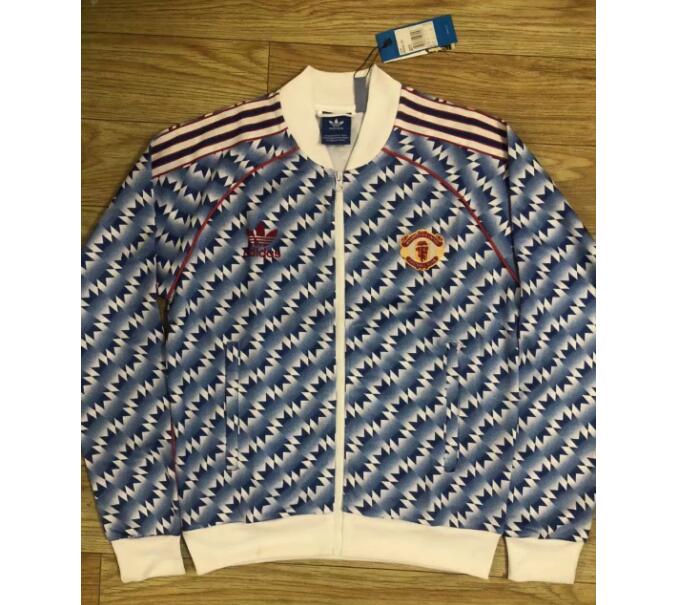 1990-92 Manchester United Retro Blue Training Jacket